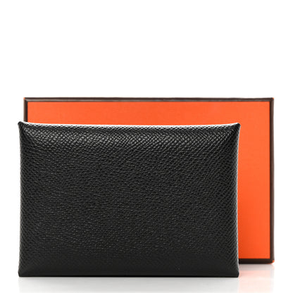 Hermes Epsom Calvi Duo Card Case Black 8 of 8