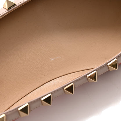 Valentino Garavani Calfskin Nappa Rockstud Ballerina Flats 38.5 Rosso Valentino Poudre 10 of 12