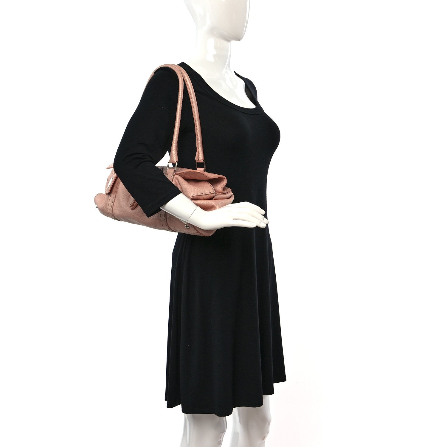 Fendi Cuoio Romano Selleria Shoulder Bag Cipria 2 of 12