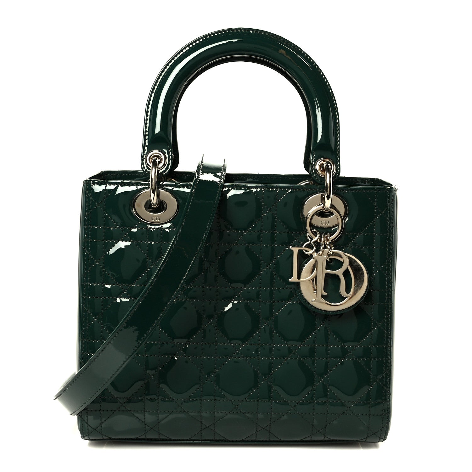 Christian Dior Patent Cannage Medium Lady Dior Pine Green 1 of 10