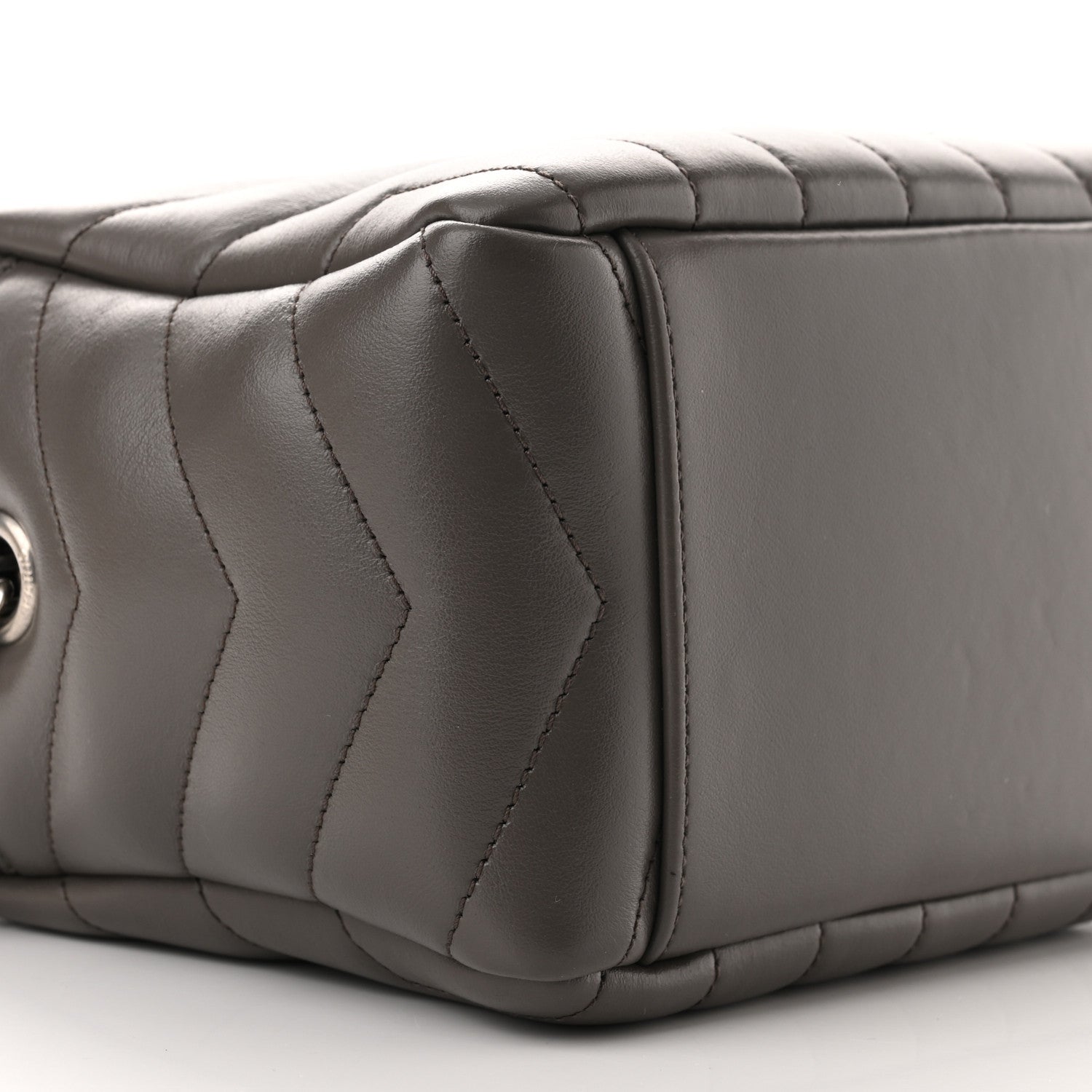 Saint Laurent Calfskin Y Quilted Monogram Small Loulou Bowling Bag Earth 8 of 10