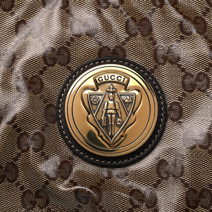 Gucci Crystal Monogram Large Hysteria Clutch Brown 6 of 6