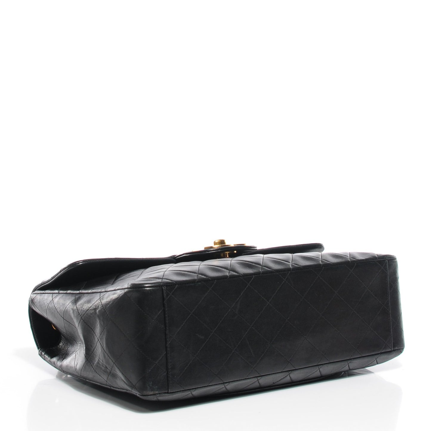 Lambskin Quilted XL Jumbo Flap Black