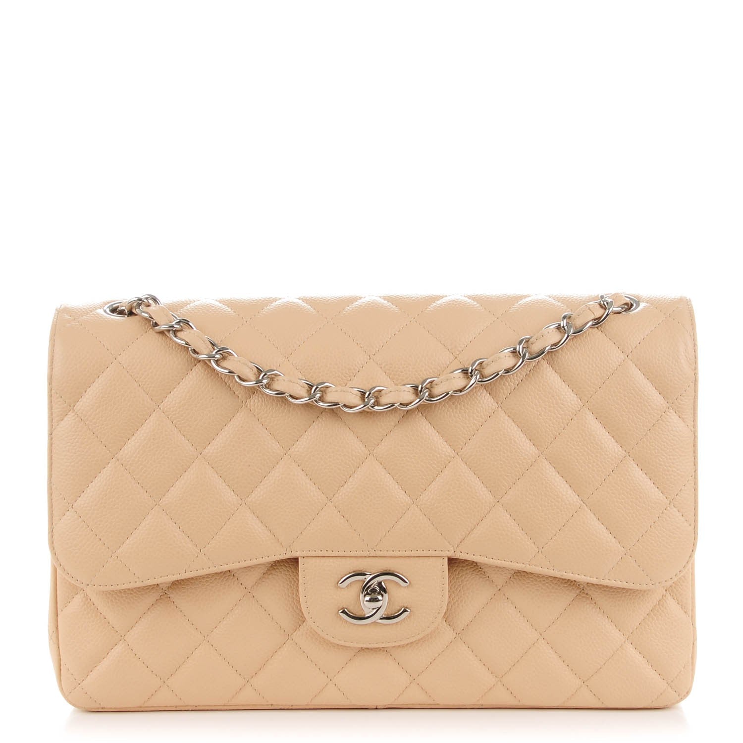 Chanel Caviar Quilted Jumbo Double Flap Beige Clair 1 of 9