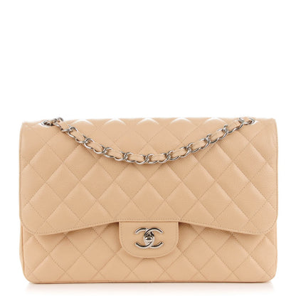 Chanel Caviar Quilted Jumbo Double Flap Beige Clair 1 of 9