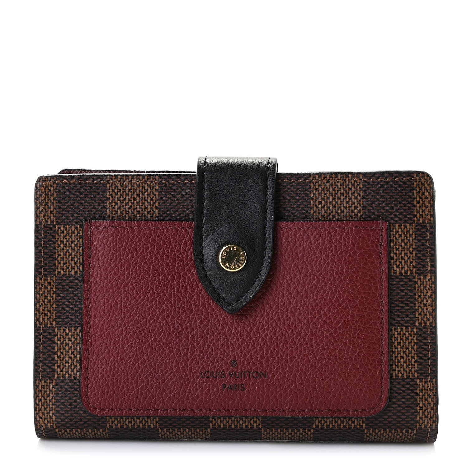 Louis Vuitton Damier Ebene Juliette Wallet Bordeaux Black 1 of 8