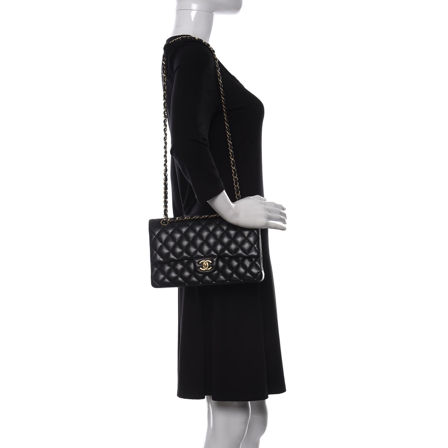 Chanel Lambskin Quilted Medium Double Flap Black 2 of 17