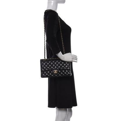 Chanel Lambskin Quilted Medium Double Flap Black 2 of 17