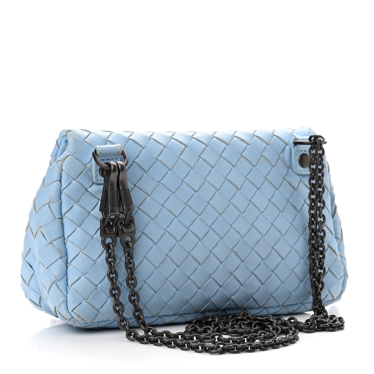 Bottega Veneta Nappa Intrecciato Small Chain Crossbody Ciel 2 of 9
