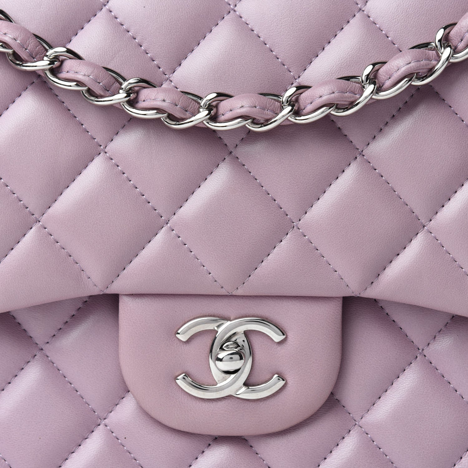 Chanel Lambskin Quilted Jumbo Double Flap Light Pink 15 of 15