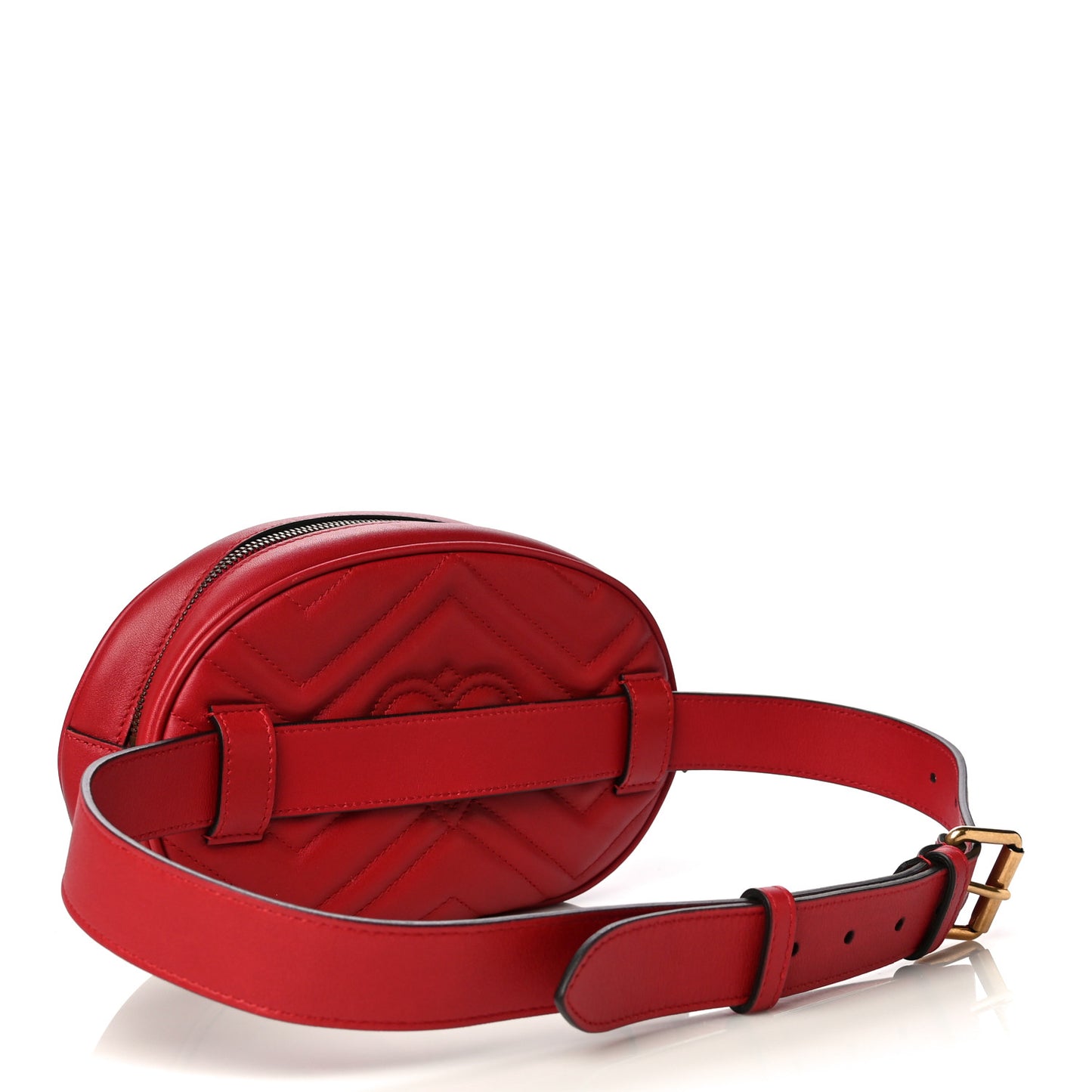 Calfskin Matelasse GG Marmont Belt Bag 85 34 Hibiscus Red
