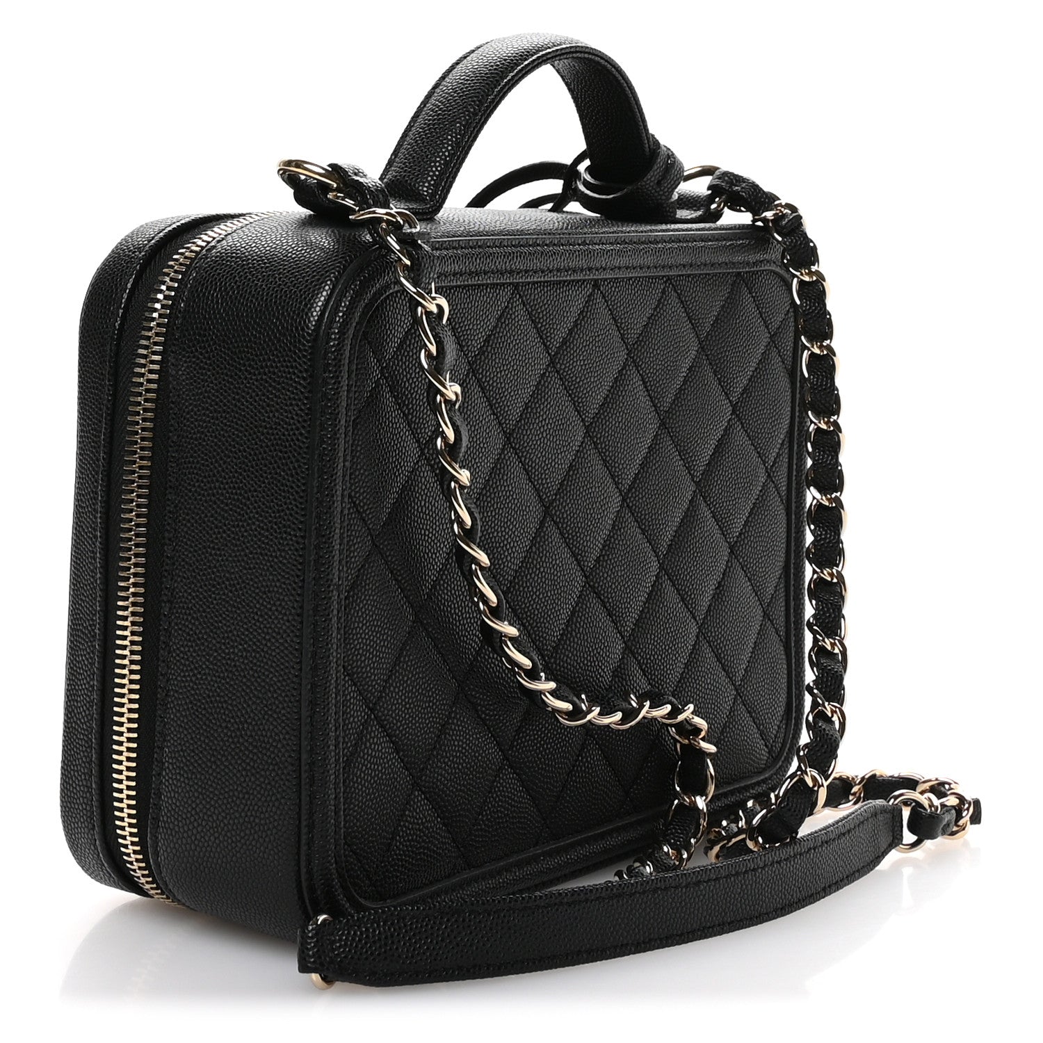 Chanel Caviar Quilted Medium CC Filigree Vanity Case Black 3 of 11