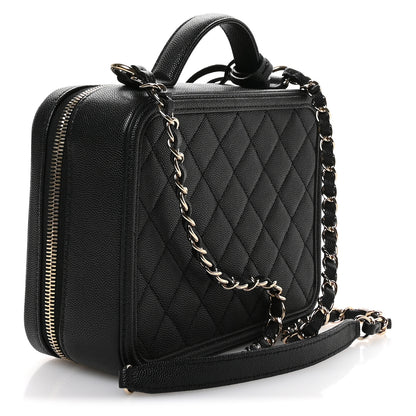 Chanel Caviar Quilted Medium CC Filigree Vanity Case Black 3 of 11