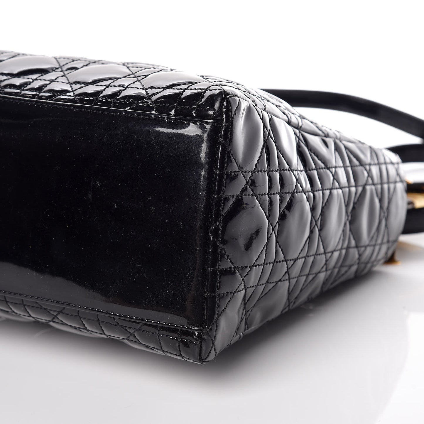 Patent Cannage Medium Lady Dior Black