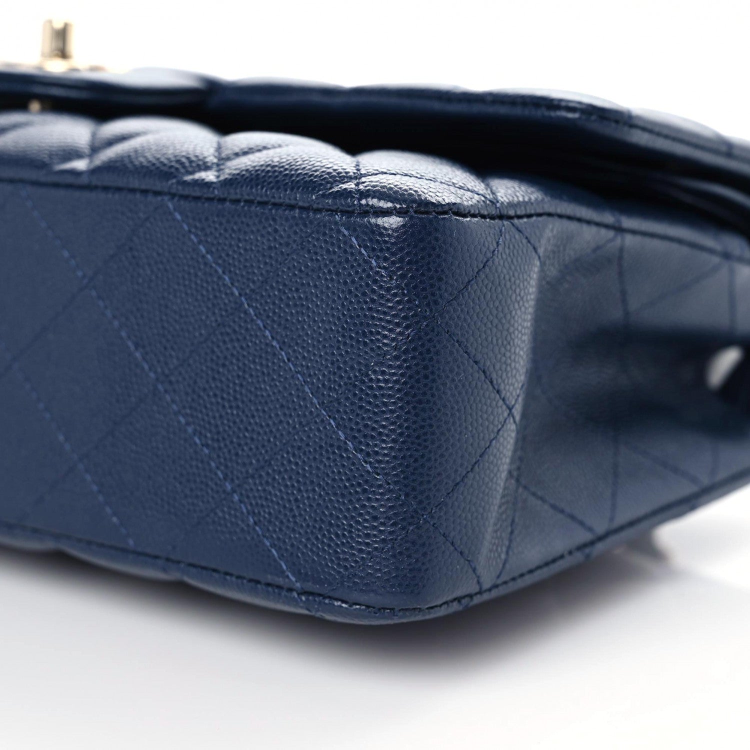 Chanel Caviar Quilted Medium Double Flap Navy 6 of 10