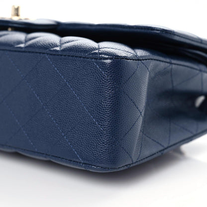 Chanel Caviar Quilted Medium Double Flap Navy 6 of 10