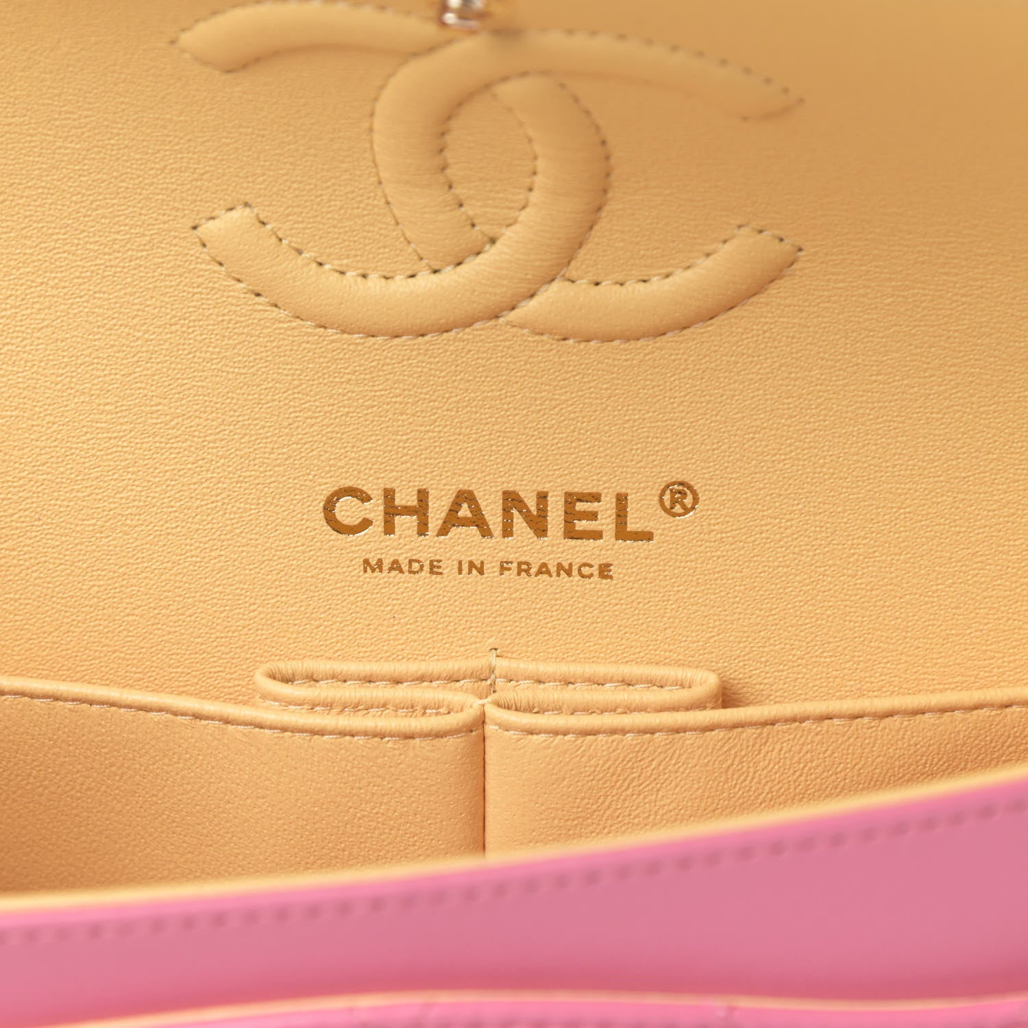 Chanel Lambskin Quilted Small Double Flap Pink Yellow 6 of 13