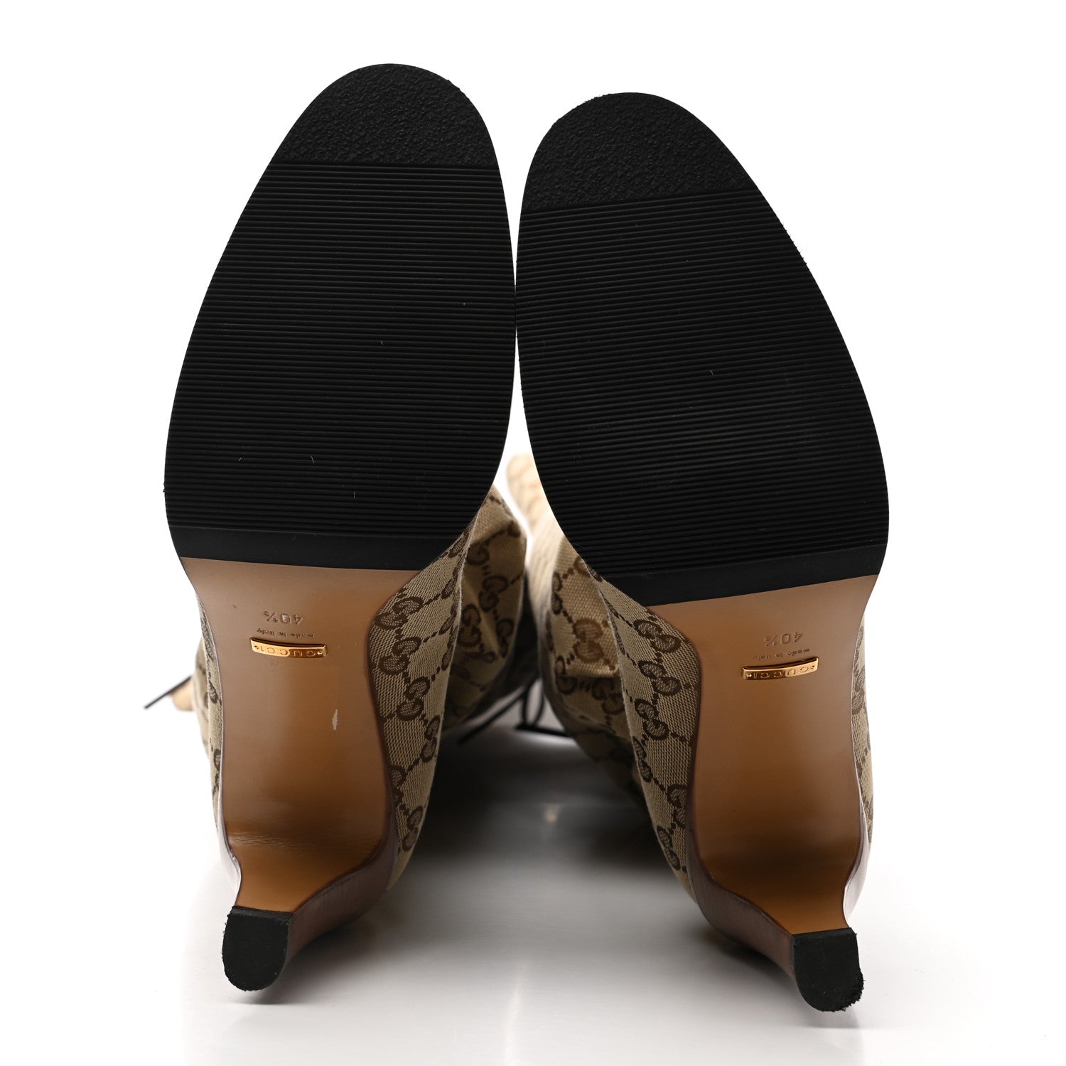 Gucci Monogram Over the Knee Boots 40.5 Beige Ebony 5 of 8