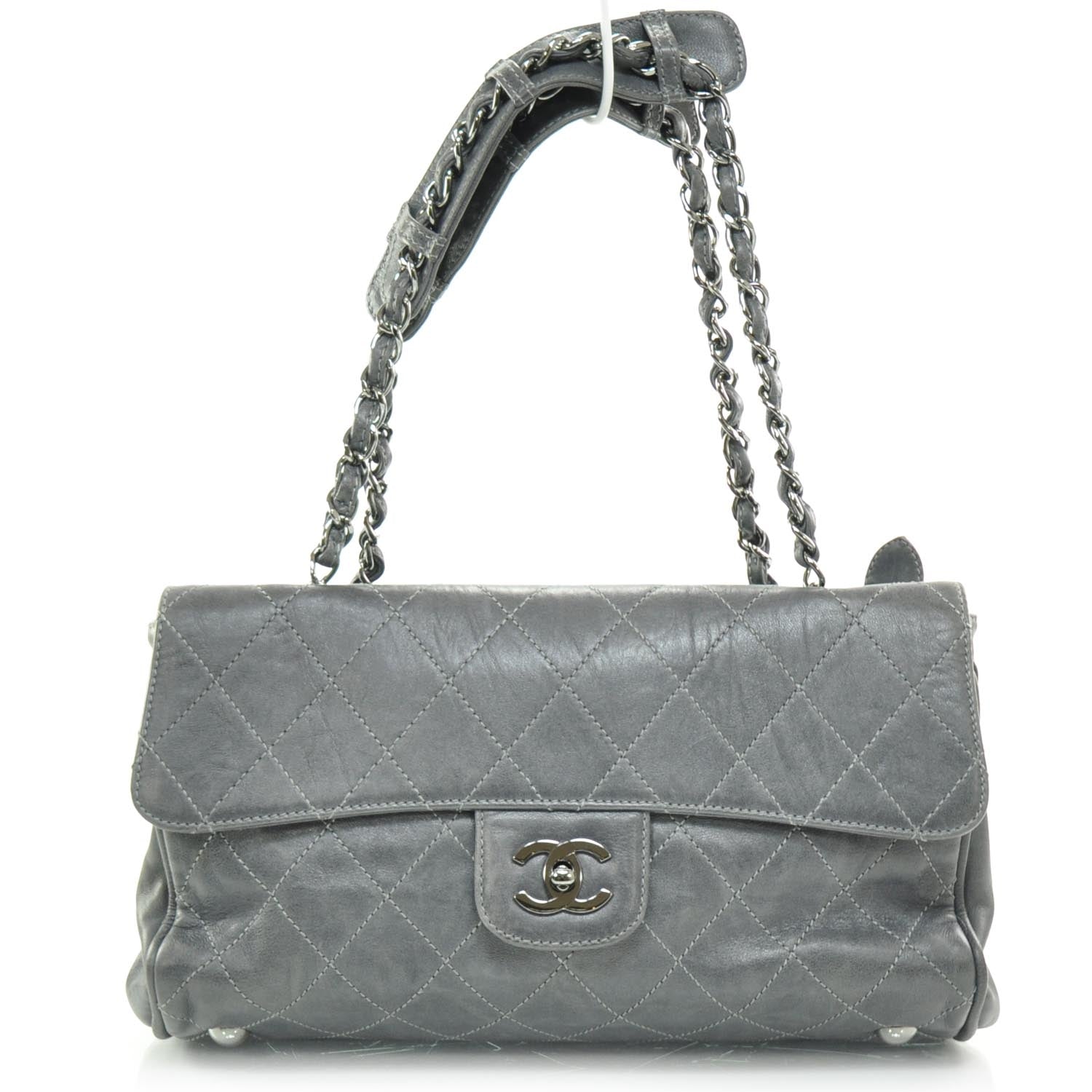 Chanel Lambskin Quilted Ritz Flap Bag Grey 1 of 11