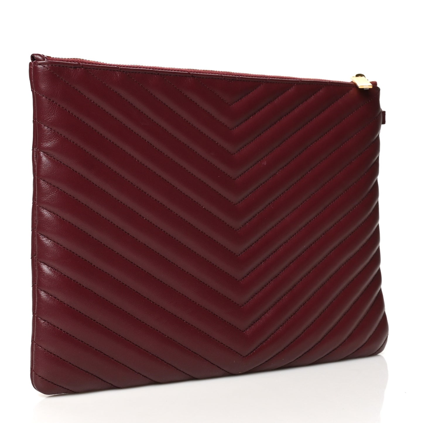 Calfskin Matelasse Monogram Cassandre Tablet Pouch Rouge Legion