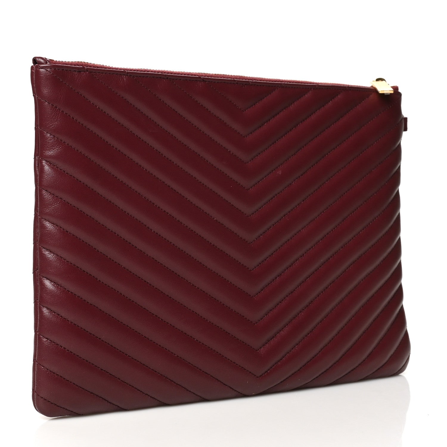 Saint Laurent Calfskin Matelasse Monogram Cassandre Tablet Pouch Rouge Legion 3 of 8