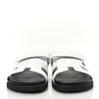 Hermes Calfskin Womens Chypre Sandals 39.5 White 2 of 9