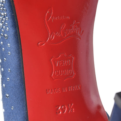 Christian Louboutin Satin New Helmut 100 Pumps 39.5 Navy 6 of 7
