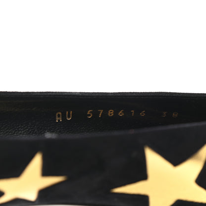 Saint Laurent Kid Scamosciato Kiki 55 Star Pumps 38 Black Oro 8 of 9