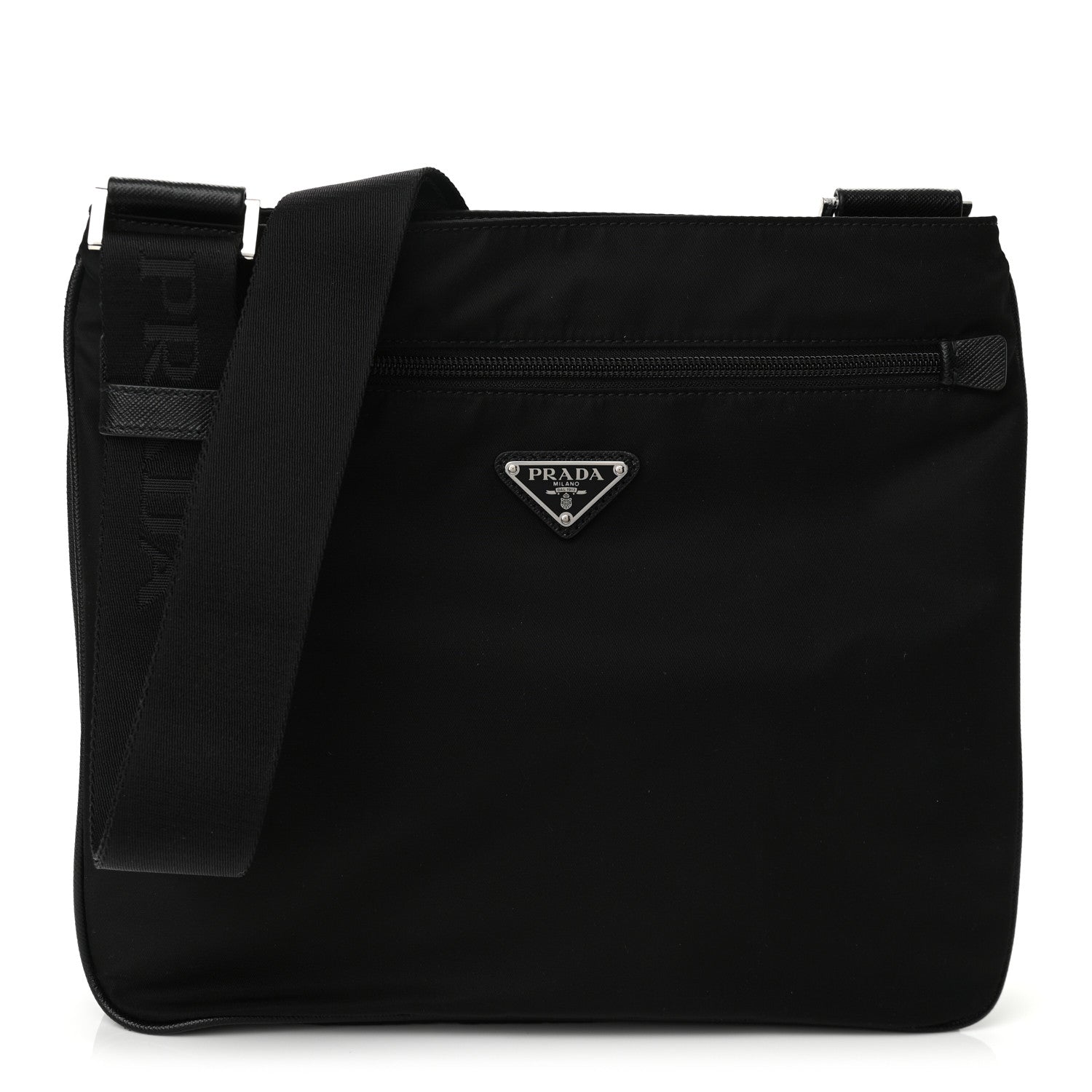 Prada Tessuto Nylon Messenger Bag Black 1 of 8