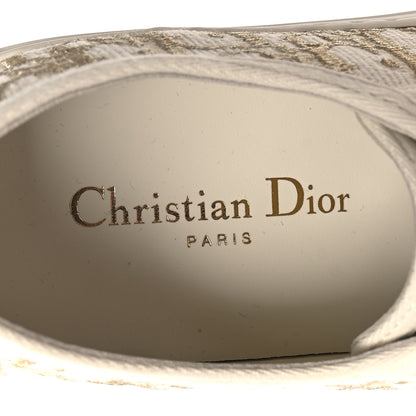 Christian Dior Canvas Lurex Oblique Walk'N'Dior Platform Sneakers 36 Pale Gold 9 of 10