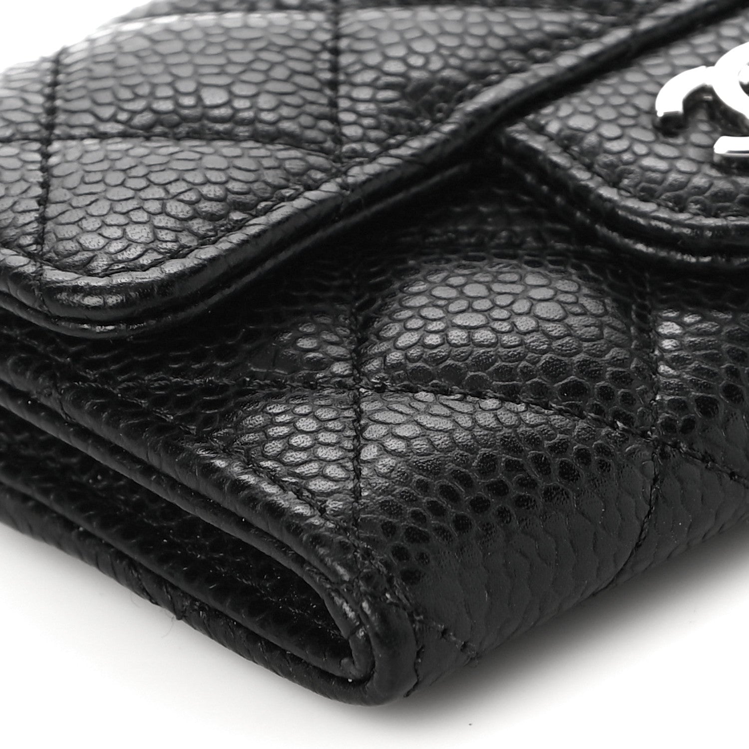 Chanel Caviar Quilted Flap Card Holder Wallet Black 10 of 12