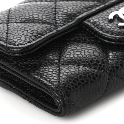 Chanel Caviar Quilted Flap Card Holder Wallet Black 10 of 12