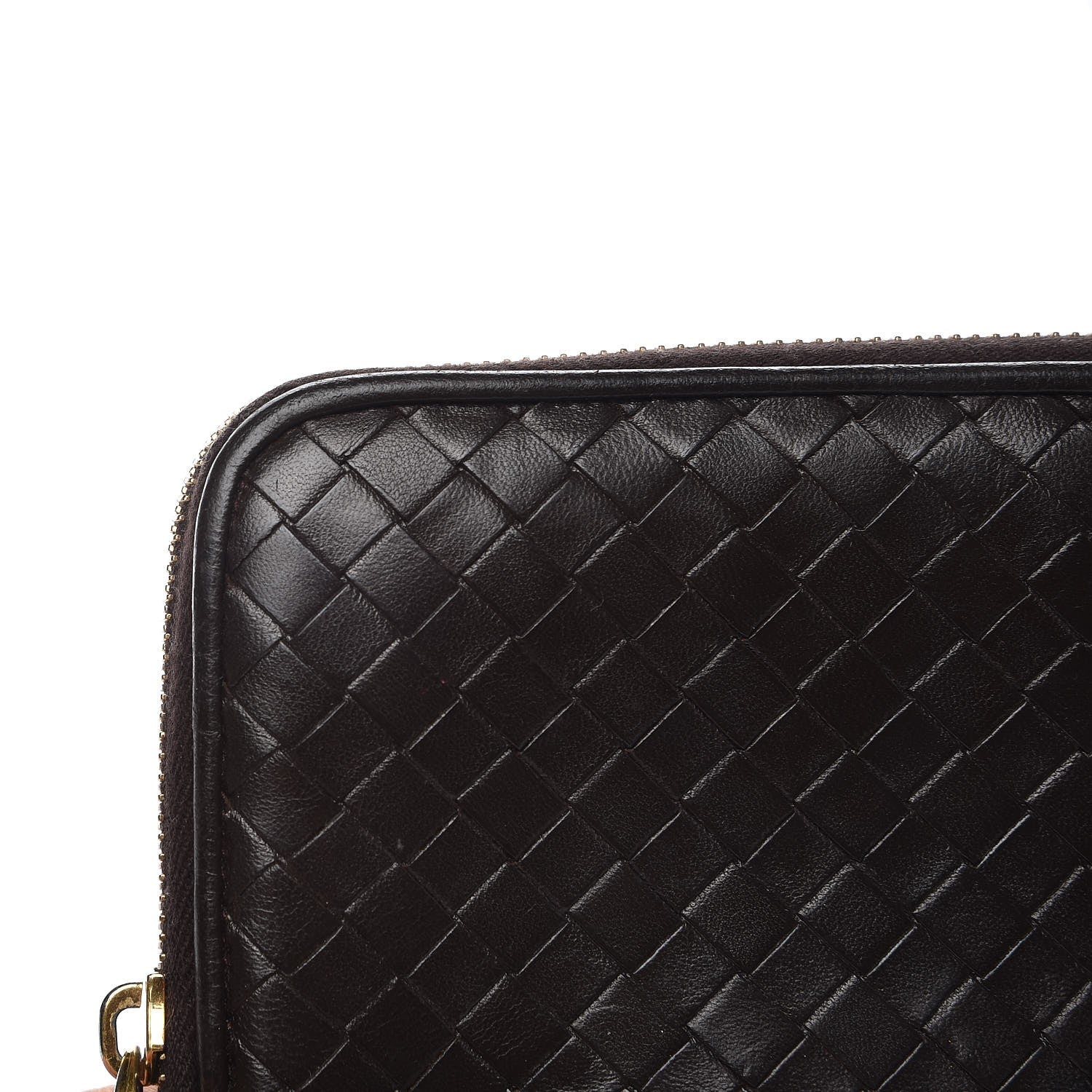Bottega Veneta Nappa Intrecciato Zip Around Wallet Ebano 12 of 12