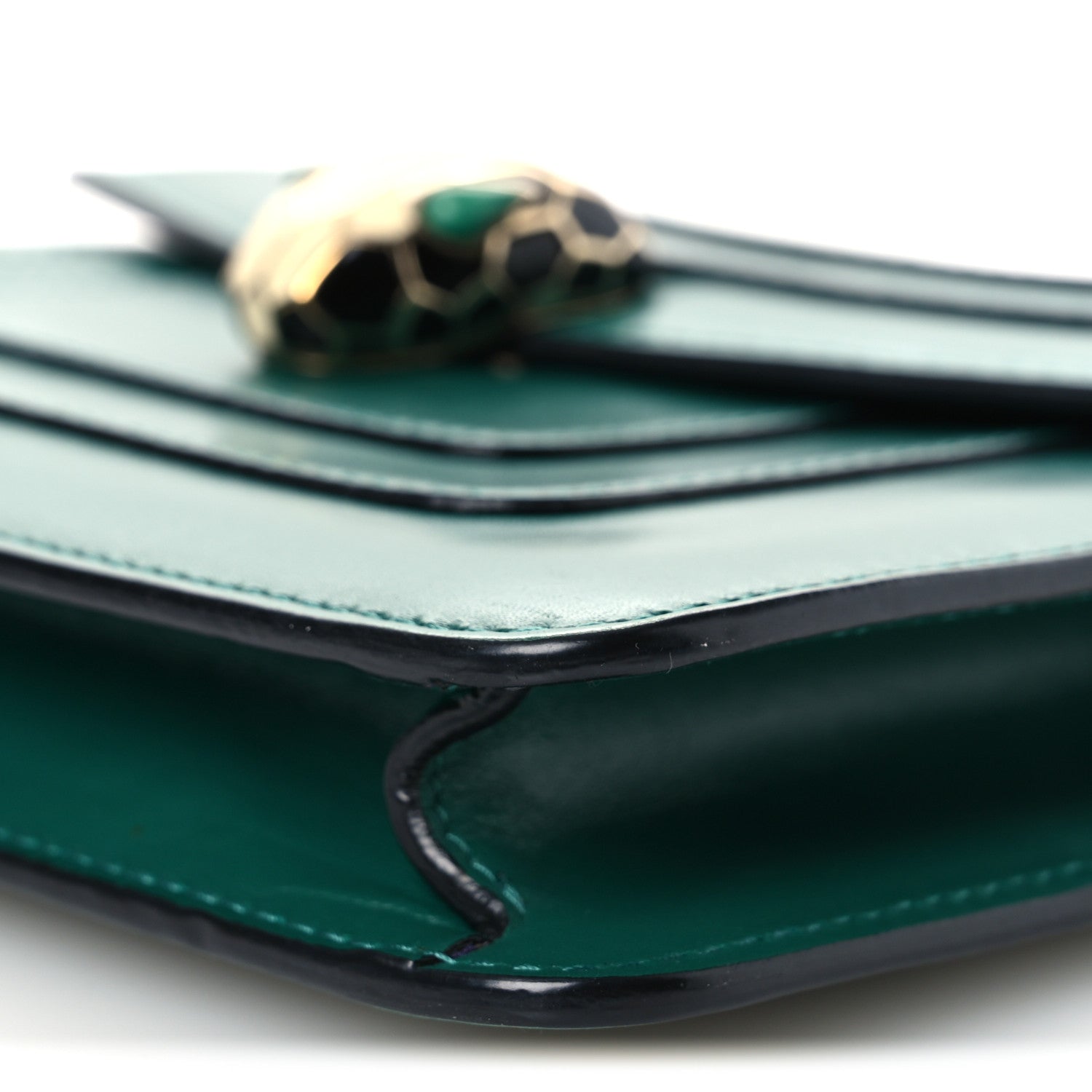 Bulgari Calfskin Small Serpenti Forever Snake Strap Crossbody Bag Emerald Green 11 of 14