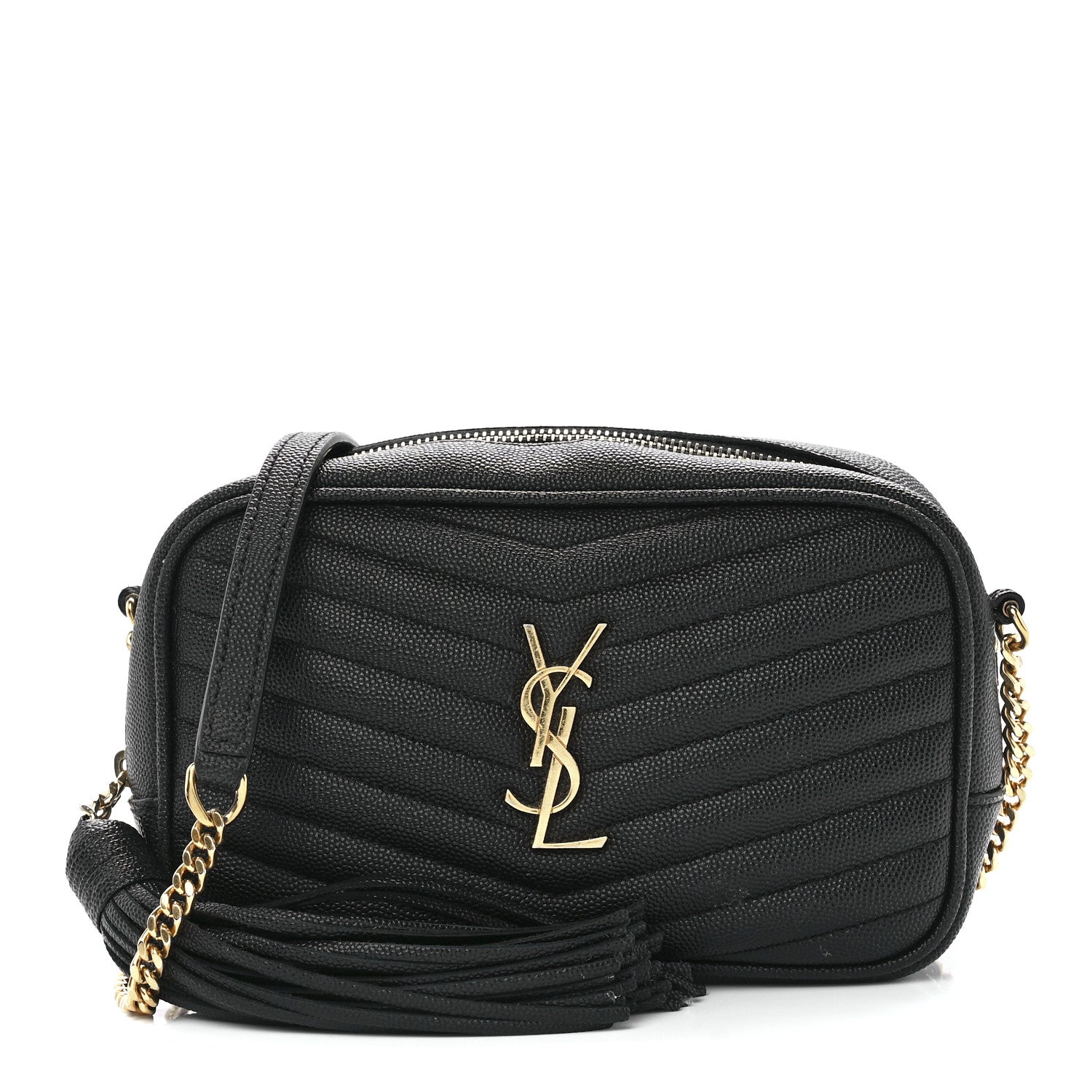 Saint Laurent Grain De Poudre Matelasse Monogram Mini Lou Camera Bag Black 1 of 11