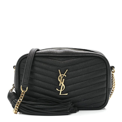 Saint Laurent Grain De Poudre Matelasse Monogram Mini Lou Camera Bag Black 1 of 11