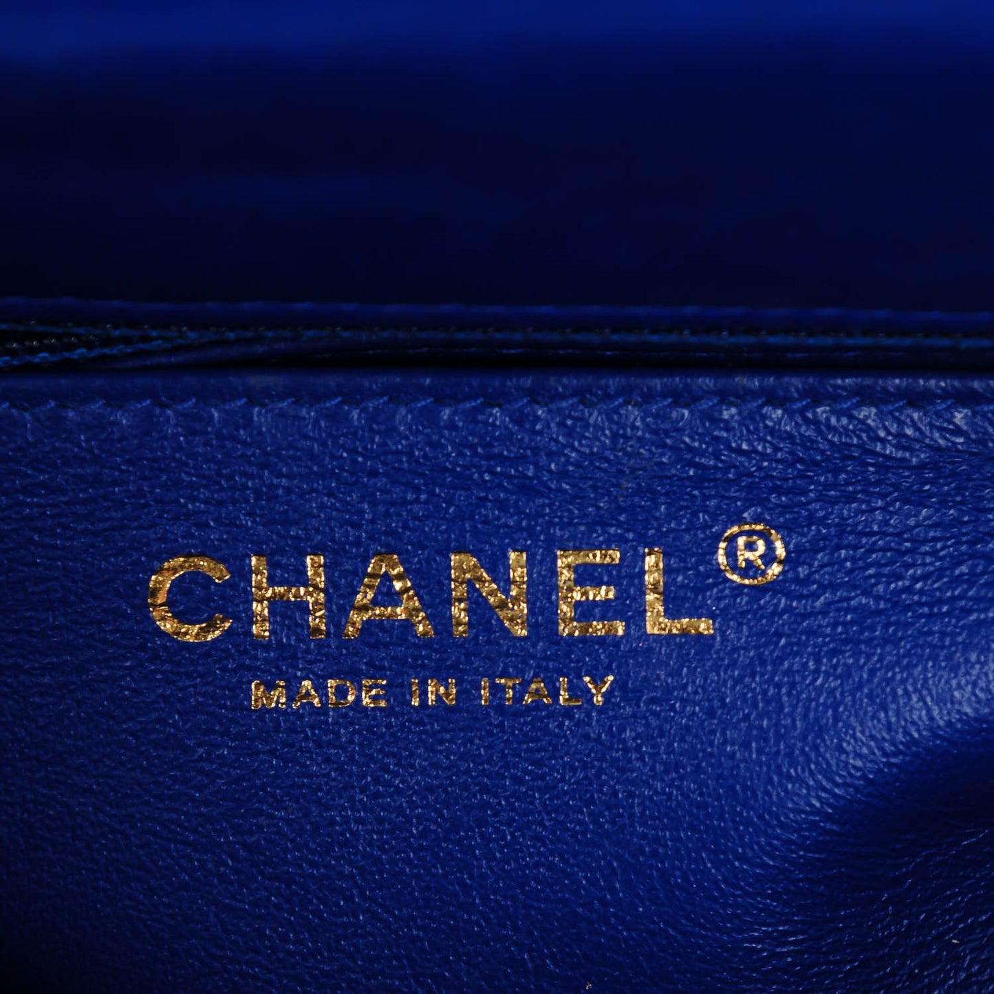 Lambskin Quilted Mini Rectangular Flap Dark Blue
