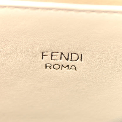 Fendi Canvas Floral Embroidered Small Peekaboo I SEE U East West Chain Satchel Black 6 of 9