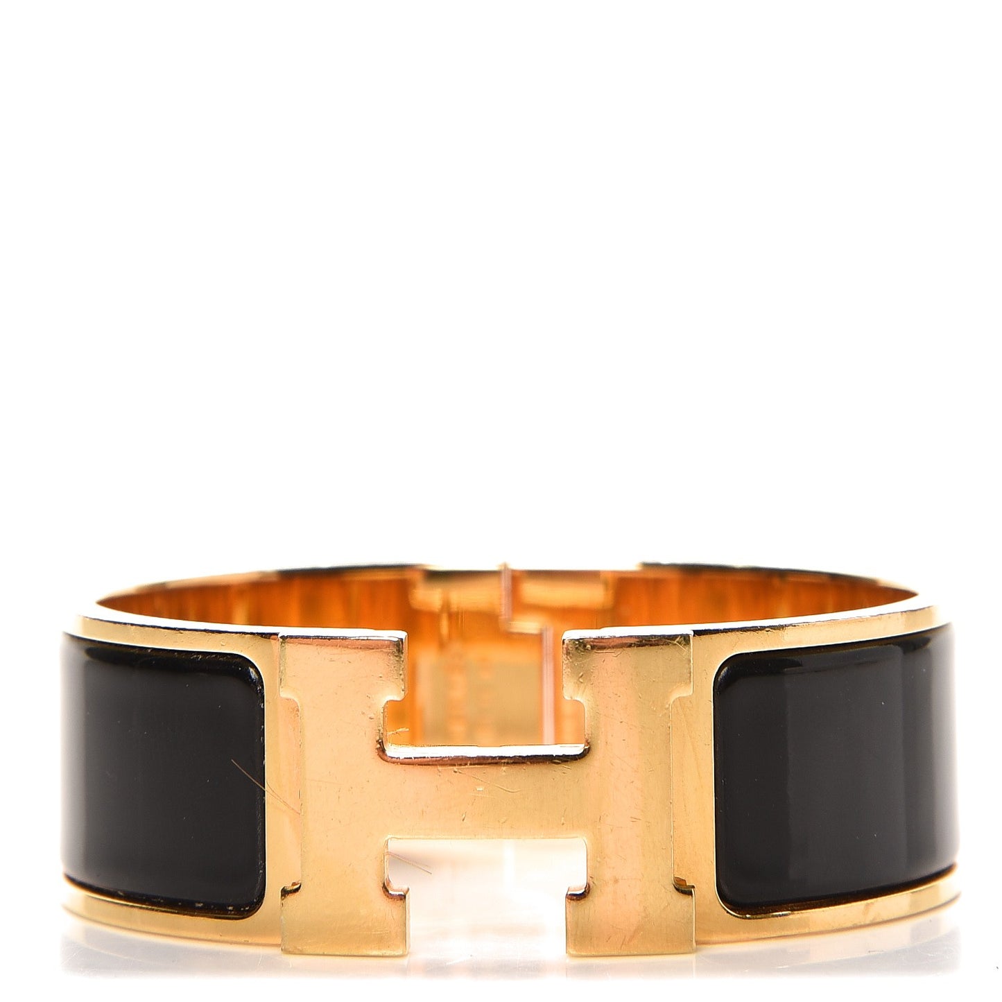 Enamel Wide Clic Clac H Bracelet PM Black
