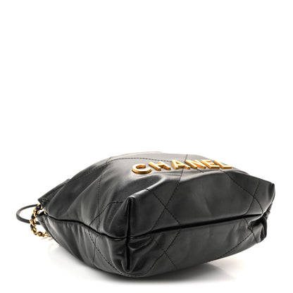 Chanel Shiny Calfskin Quilted Mini Chanel 22 Black 4 of 10
