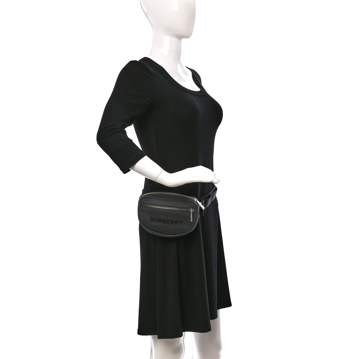 Burberry Econyl Logo Print Small Cannon Bum Bag Charcoal Grey 2 of 9