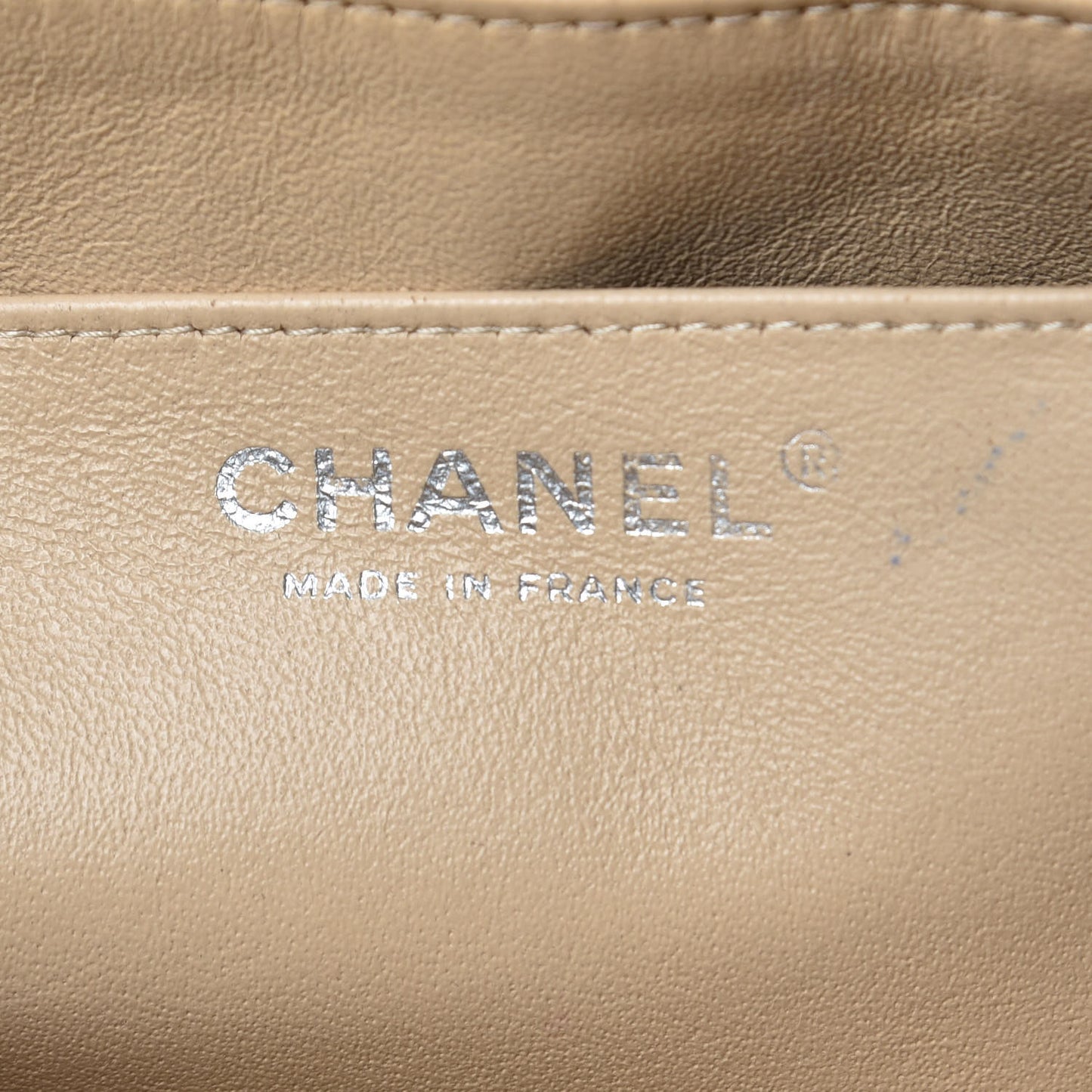 Lambskin Quilted Jumbo Single Flap Beige Clair