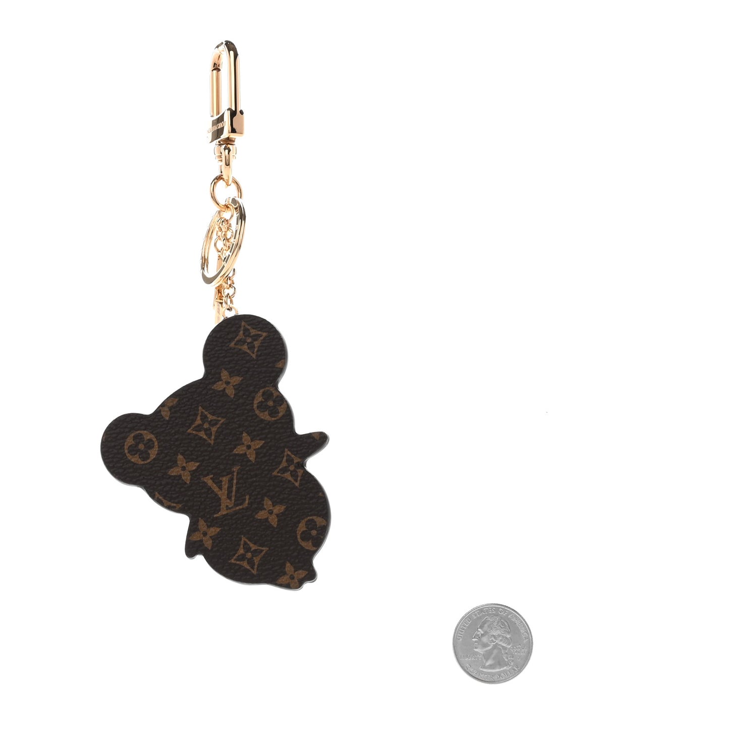 LV x TM Cowhide Monogram Superflat Panda Key Ring Bag Charm Multicolor
