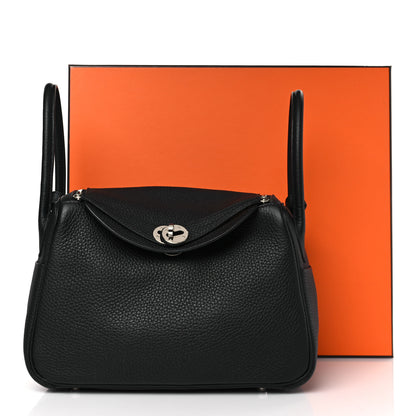 Hermes Taurillon Clemence Lindy 30 Black 10 of 10