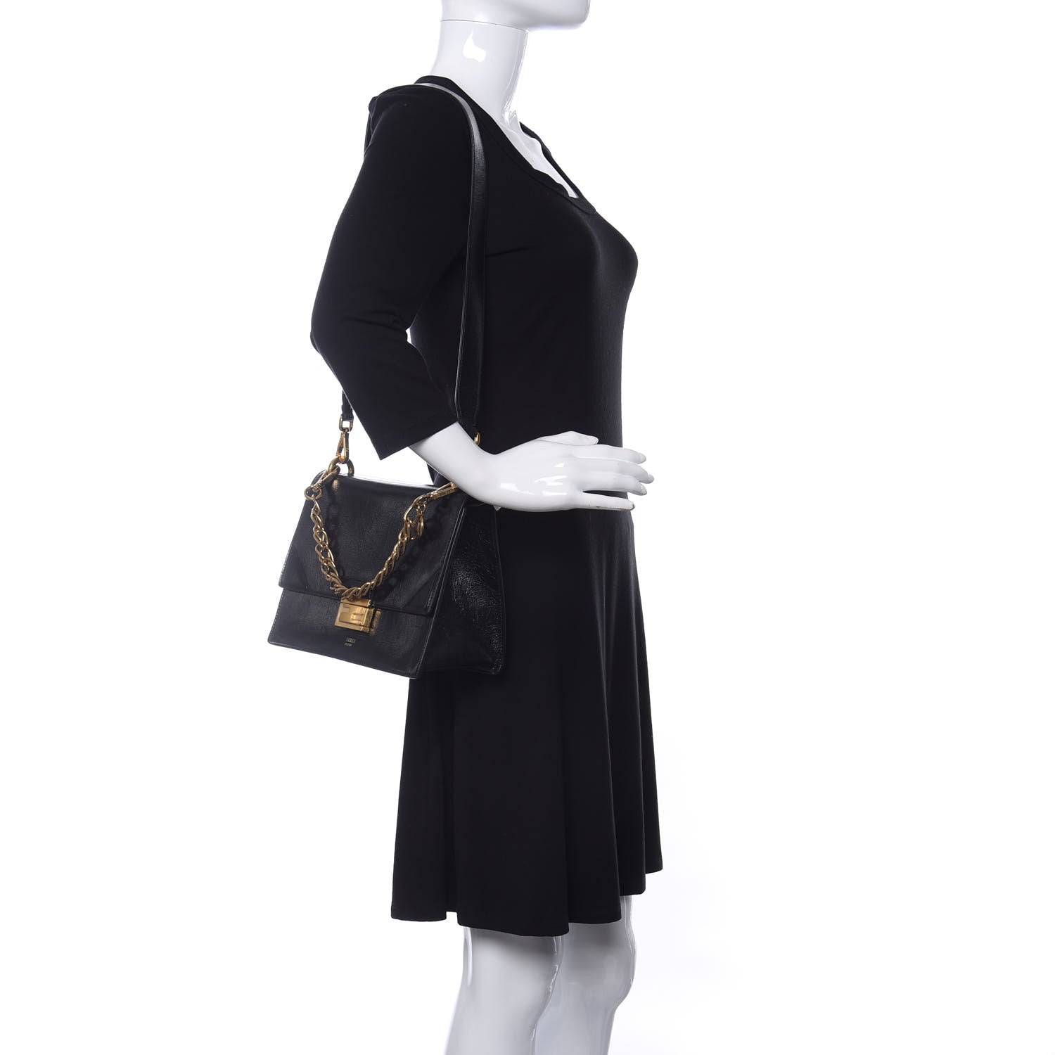 Fendi Agnello Old Shine F is Fendi Kan U Shoulder Bag Black 2 of 9