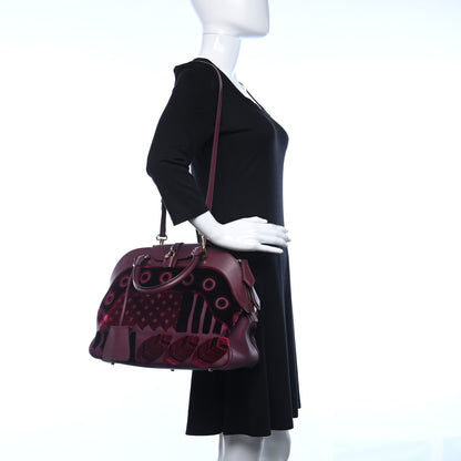 Burberry Calfskin Velvet Large Milverton Satchel Elderberry 3 of 11