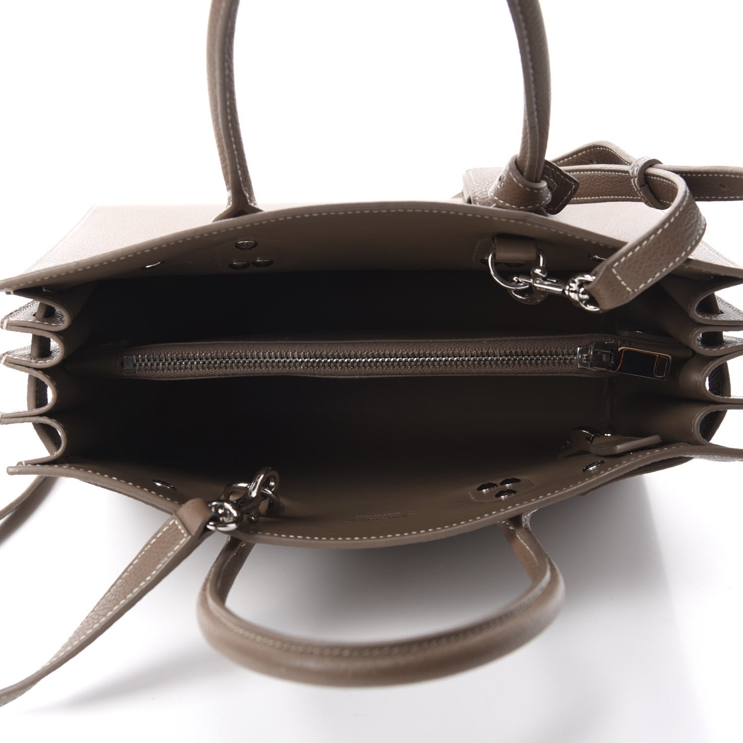 Saint Laurent Grained Calfskin Topstich Baby Sac De Jour Taupe 5 of 10