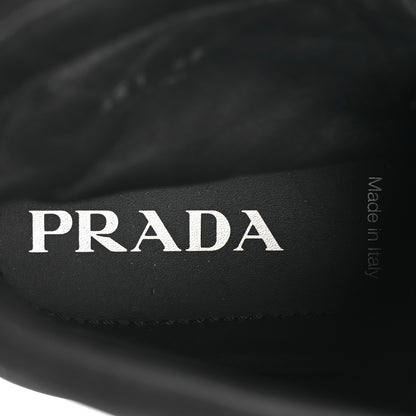 Prada Re-Nylon Gabardine Triangle Womens Wheel Pouch Pocket High Top Sneakers 38 Black 9 of 12