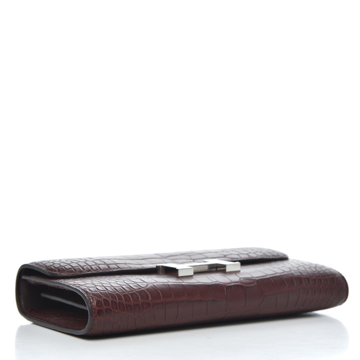 Matte Alligator Constance Long Wallet To Go Bordeaux