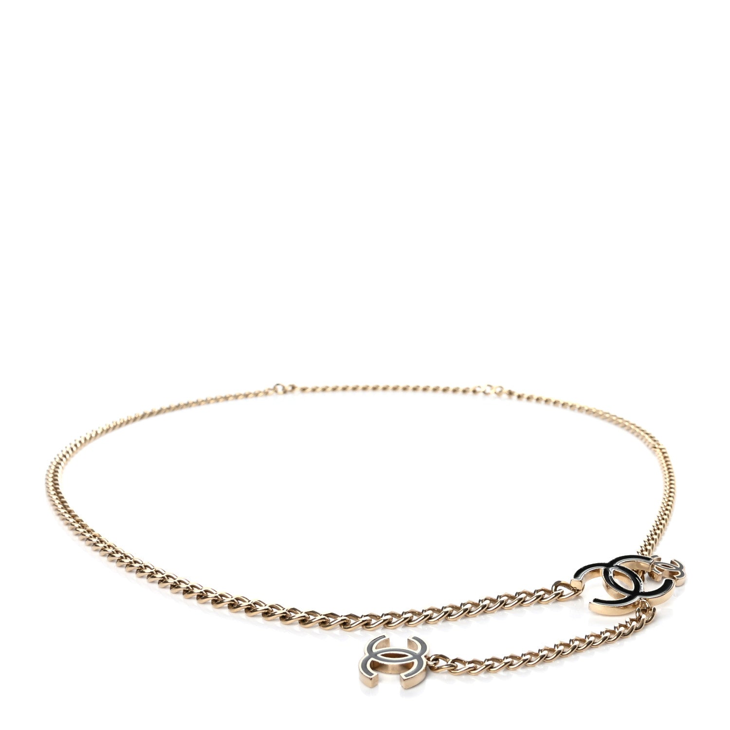 Chanel Enamel CC Chain Logo Belt Gold Black 1 of 5